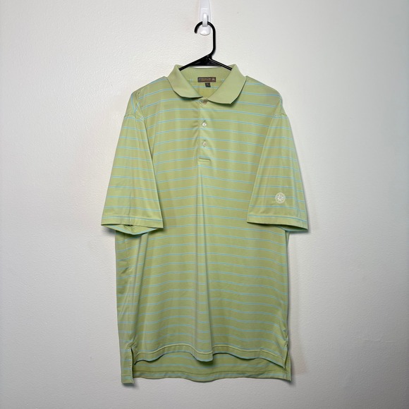 Peter Millar Other - Peter Millar Summer Comfort Polo Shirt Mens Large Green Blue Striped Golf Top